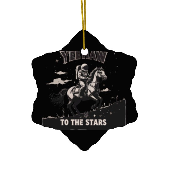 Space Cowboy Yeehaw Ceramic Ornaments