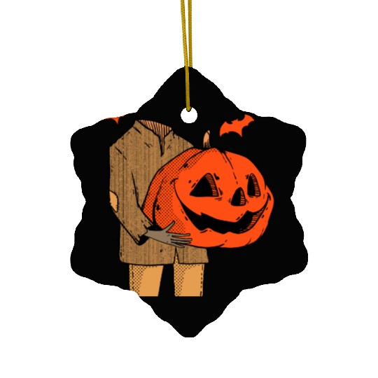 Scary Spooky Jack O Lantern Face Pumpkin Men Boys Ceramic Ornaments