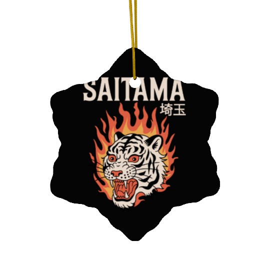 Vintage Saitama Ceramic Ornaments – Bold Tiger Tattoo Design