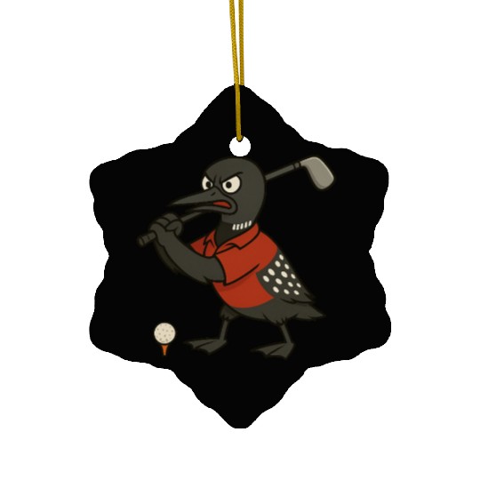 Angry Golf Loon Ceramic Ornaments