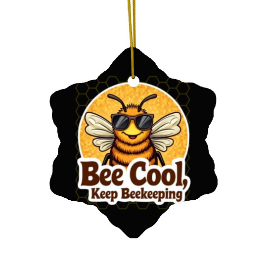 Cool Beekeeper Bee with Sunglasses Ceramic Ornaments