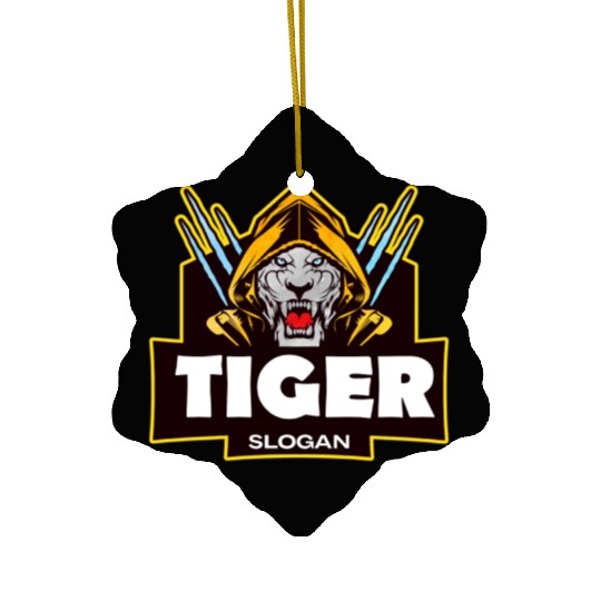 Tiger Power Roar of the Wild Ceramic Ornaments