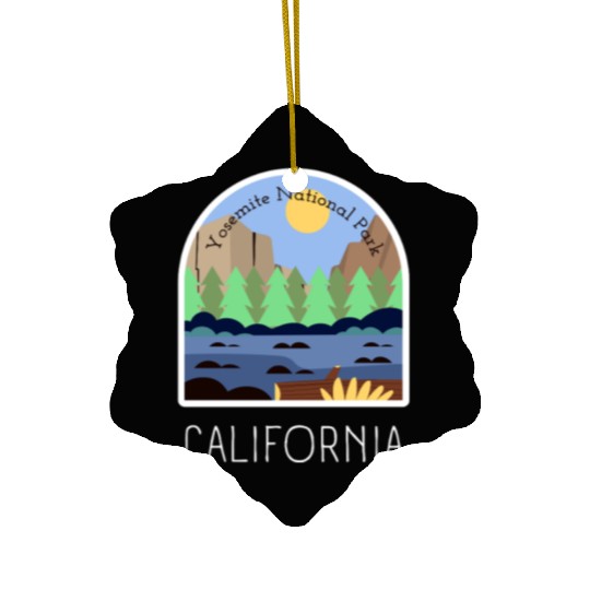 Retro Yosemite National Park California Ceramic Ornaments
