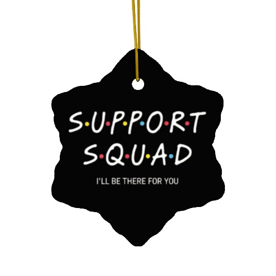 Support Squad Neon Typography Design Ceramic Ornaments