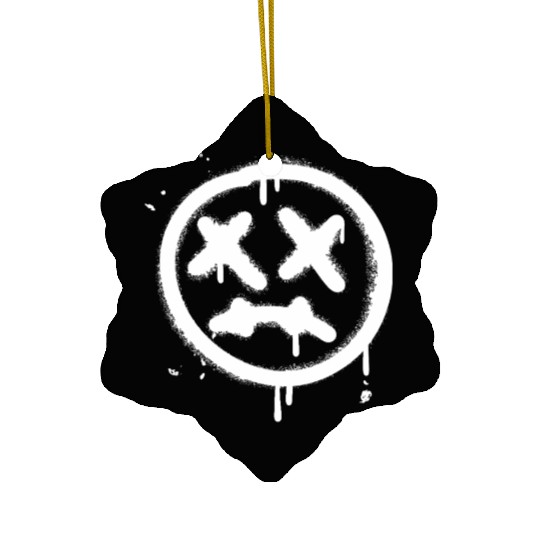 Sad Face Spray Paint Graffiti Ceramic Ornaments