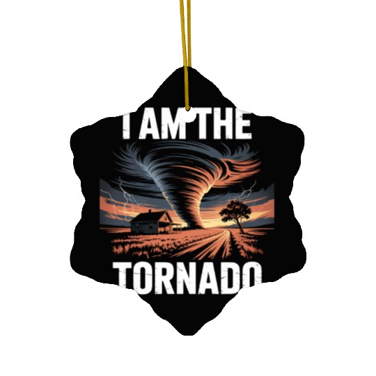 I Am The Tornado Meteorology Storm Chasing Ceramic Ornaments