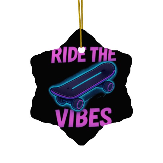Neon Skate Vibes – Youth Streetwear Ceramic Ornaments