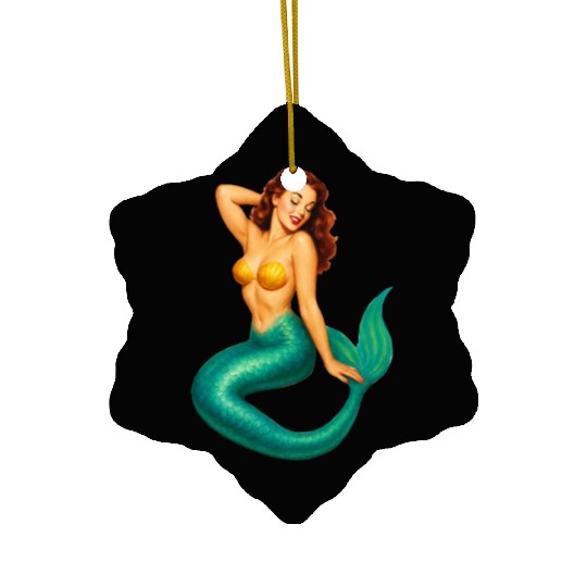 Classic Vintage Mermaid Pinup Ceramic Ornaments