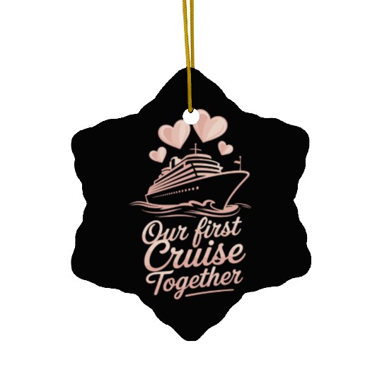 Romantic Cruise Ocean Love Sunset Sail Couples Ceramic Ornaments