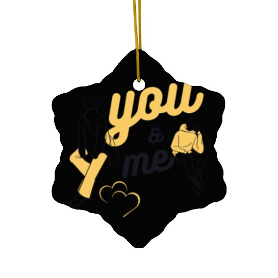 You & Me Couple Ceramic Ornaments – Minimalist Romantic Love