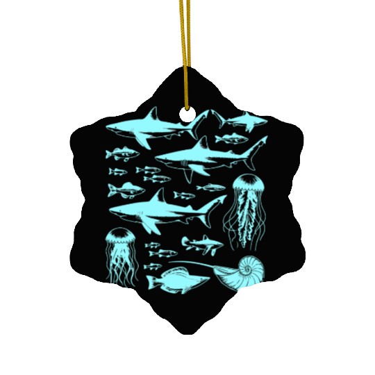 Shark Fish Octopus Nature Ceramic Ornaments