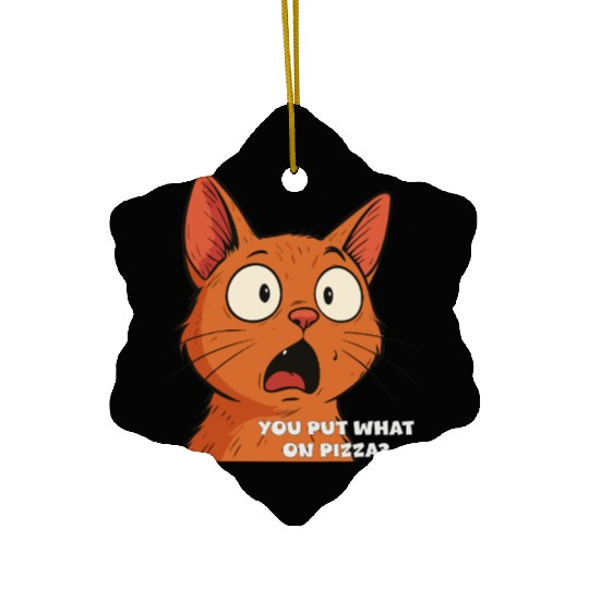 Funny Shocked Cat Meme Ceramic Ornaments
