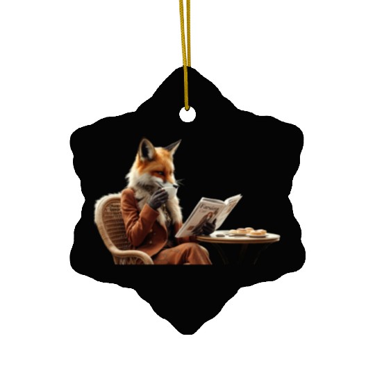 AI WOLF FASHIONISTA Ceramic Ornaments