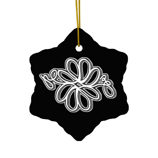 Black and white wildflower1 Ceramic Ornaments