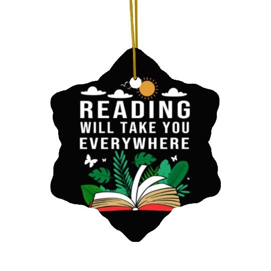 Reading Teacher Librarian Read Book Ceramic Ornaments