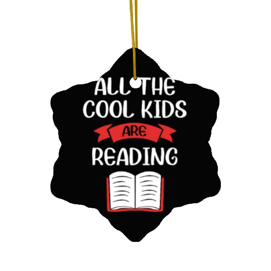 Reading Teacher Library Book Ceramic Ornaments