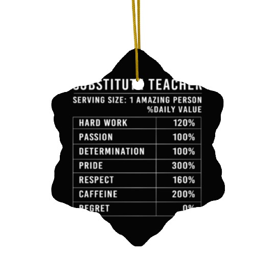 Substitute Teacher School Day Ceramic Ornaments