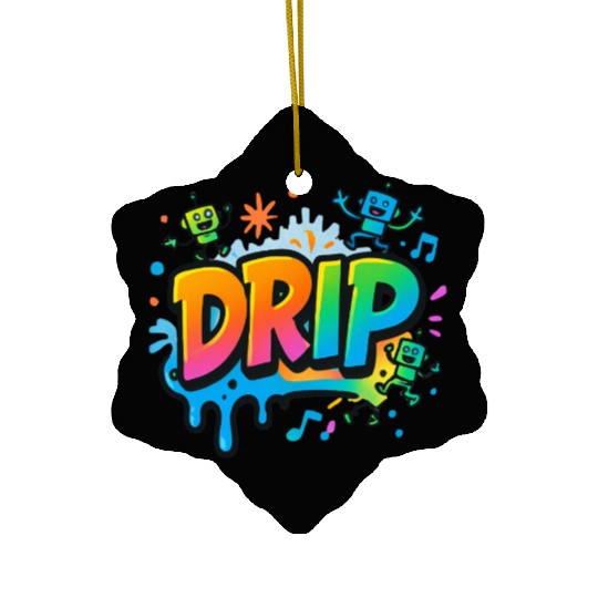 DRIP Graffiti Robot Ceramic Ornaments – Fun Streetwear Style