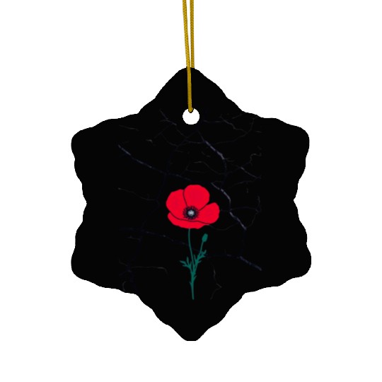 Resilient Poppy Ceramic Ornaments