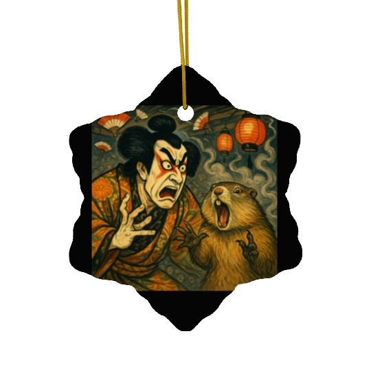 Kabuki Showdown – The Ultimate Scream-Off Ceramic Ornaments