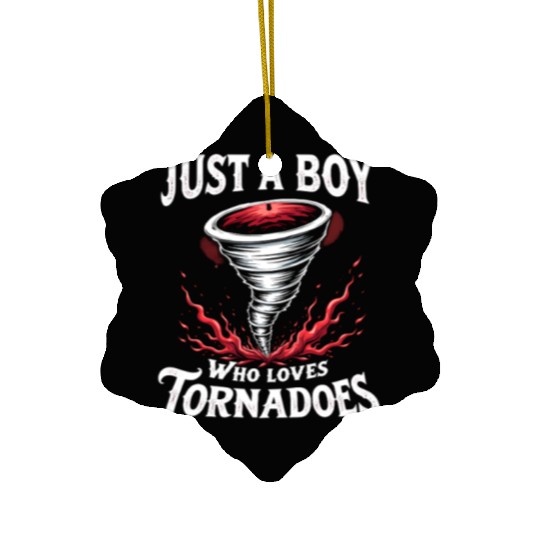 Just A Boy Who Loves Tornadoes Storm Meteorologist Ceramic Ornaments