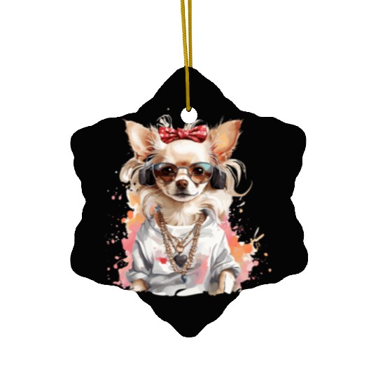 Bling Chihuahua Ceramic Ornaments