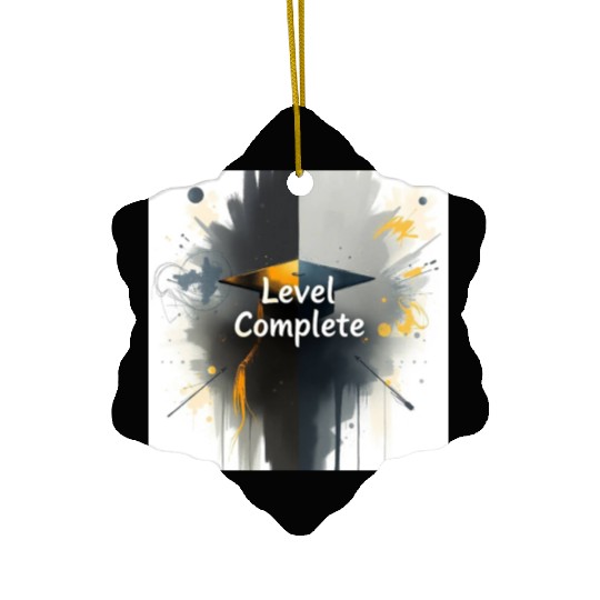 Level Complete – Gamer Style Graduation Ceramic Ornaments