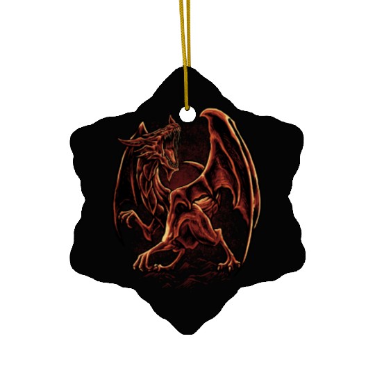 Inferno Fury – Angry Red Dragon Ceramic Ornaments