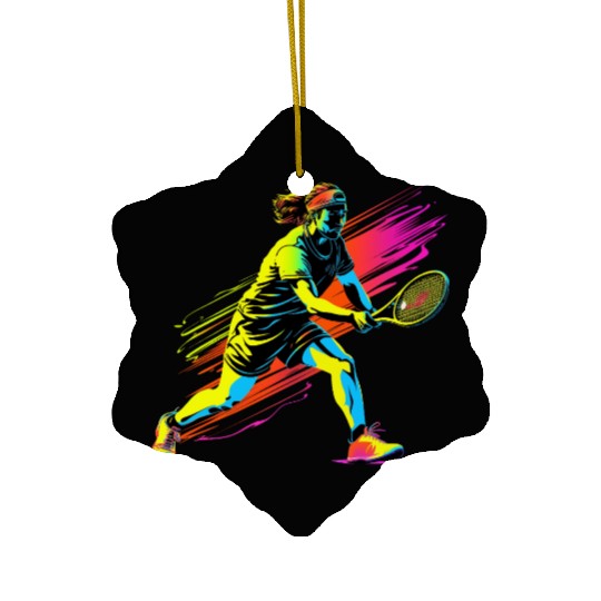 Tennis Player 90s Style Ceramic Ornaments