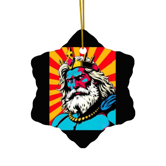 Bold Pop Art Zeus – Colorful Greek God Illustratio Ceramic Ornaments