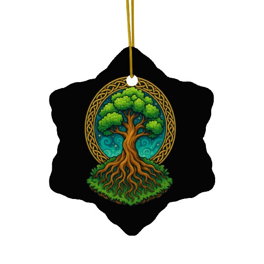 Tree of Life Fantasy Illustration Ceramic Ornaments