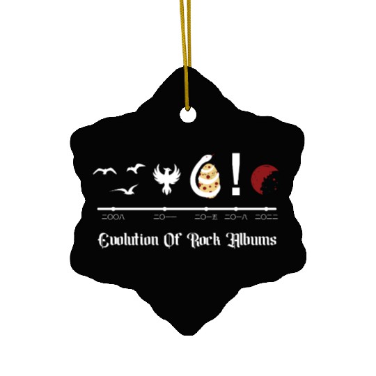 Rock Album Evolution: Minimalist Vector icons Ceramic Ornaments
