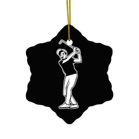 Golf Player Boy Ceramic Ornaments