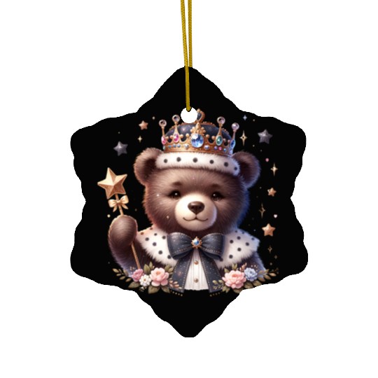 Royal Teddy Bear Magic – Crowned Cutie with Sparkl Ceramic Ornaments
