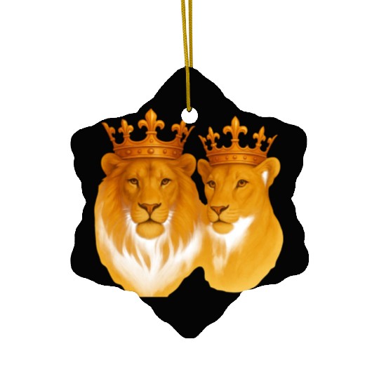Royal Bond: The King & Queen of the Wild Ceramic Ornaments