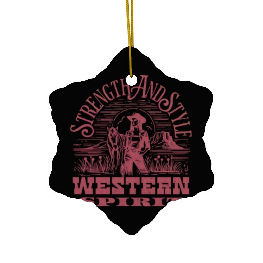 Cowgirl Strength & Style – Western Spirit Ceramic Ornaments