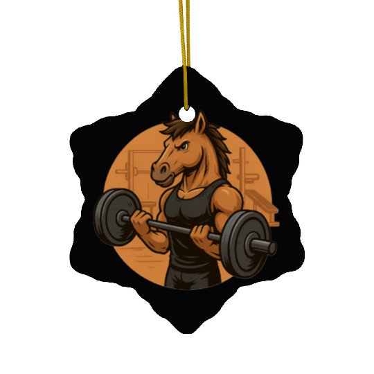 Horsepower Gains – Muscular Gym Horsa Design Ceramic Ornaments