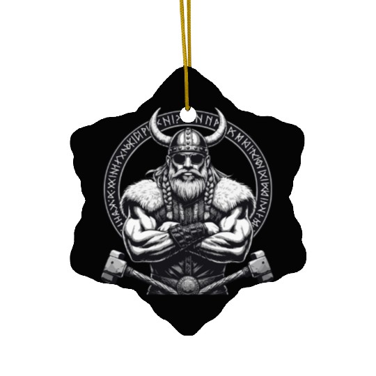 Viking Warrior Man Odin Thor Norman Walhalla Ceramic Ornaments