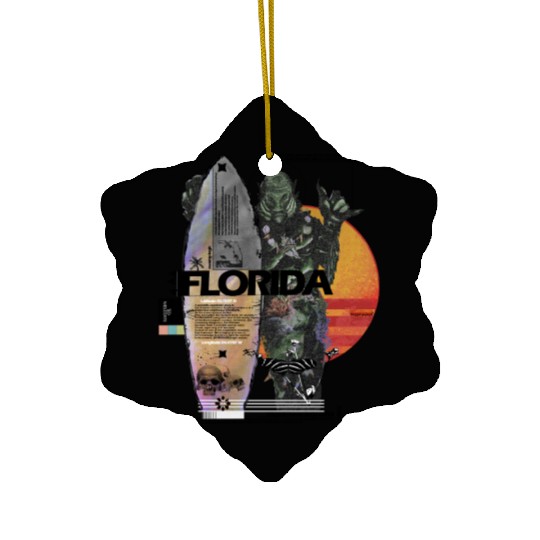 Florida Coastal Adventure Surf Art Ceramic Ornaments
