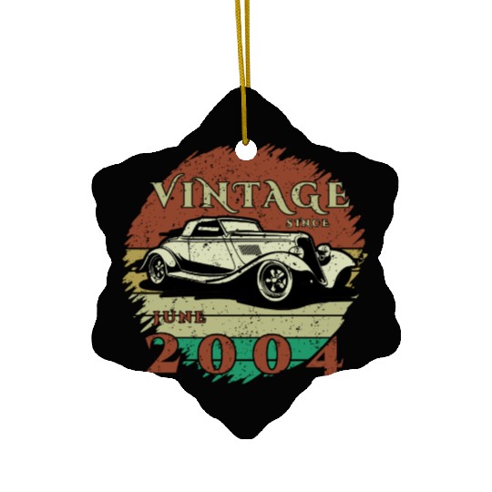 21st birthday Classic Car - Vintage since 06/2004 Ceramic Ornaments