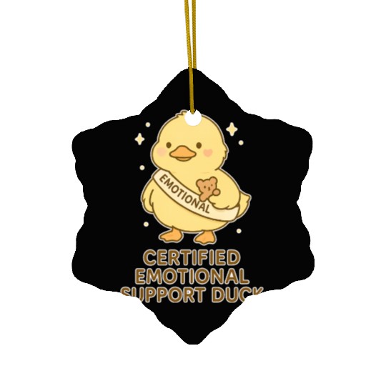 Certified Emotional Support Duck Ceramic Ornaments