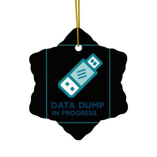 Data Dump In Progress USB Drive 2000s Ceramic Ornaments