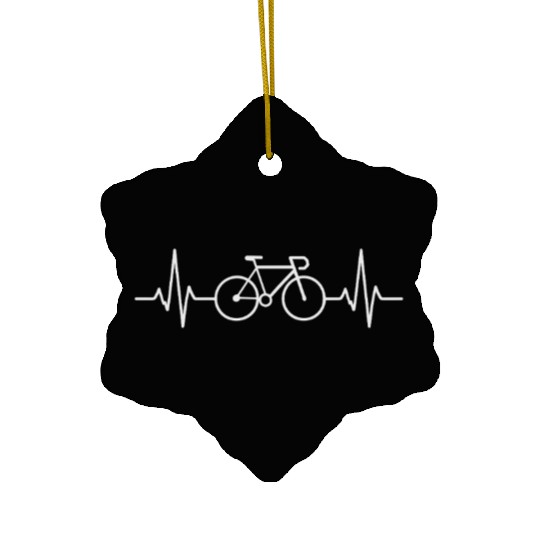 Bike Heartbeat Line Ceramic Ornaments
