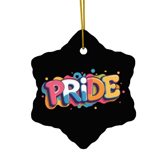 Pride Vibes Only LGBTQIA+ Love & Support Men Women Ceramic Ornaments