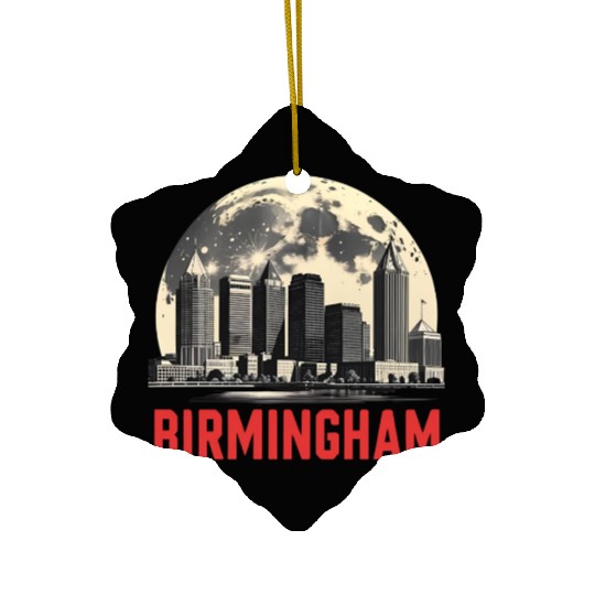Birmingham City Albm Skyline Full Moon Ceramic Ornaments