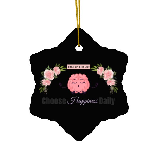 Choose Happiness Brain Zen - Therapist Wellness Ceramic Ornaments