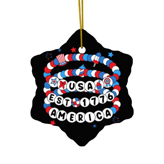 USA Era Bracelet 4th of July Ceramic Ornaments