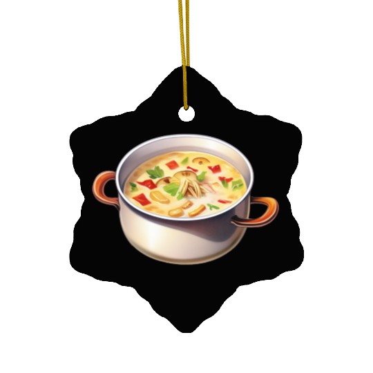 Creamy Bacon Mushroom Soup Ceramic Ornaments