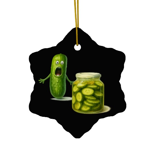 Funny Pickle Cartoon Cute Dill Pickle Jar Reaction Ceramic Ornaments