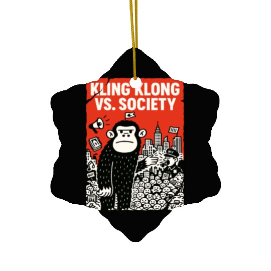 Kling Klong vs. Society – Protest Ape Ceramic Ornaments